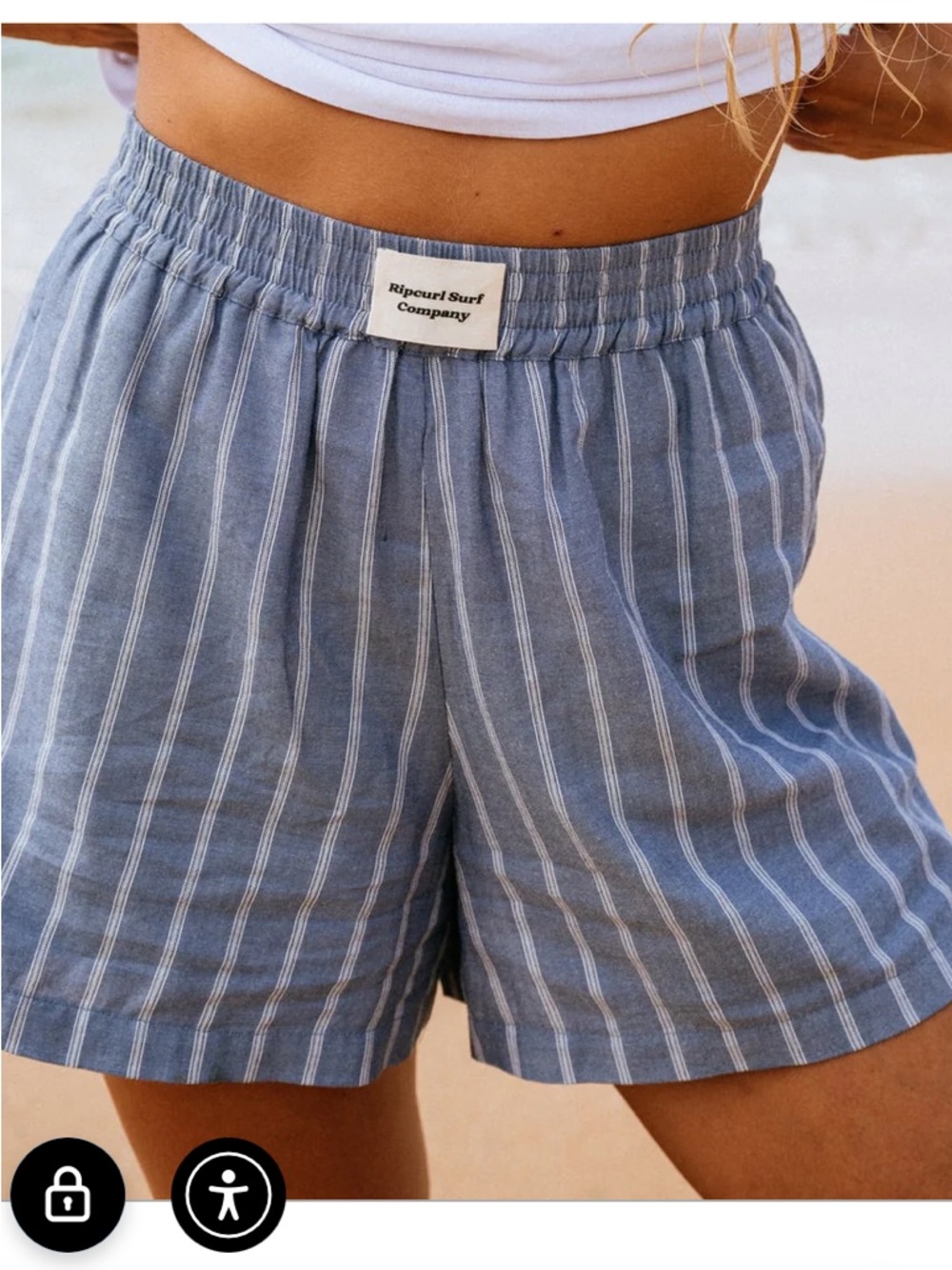 Rip Curl Beach Days Pinstripe Short XL NWT